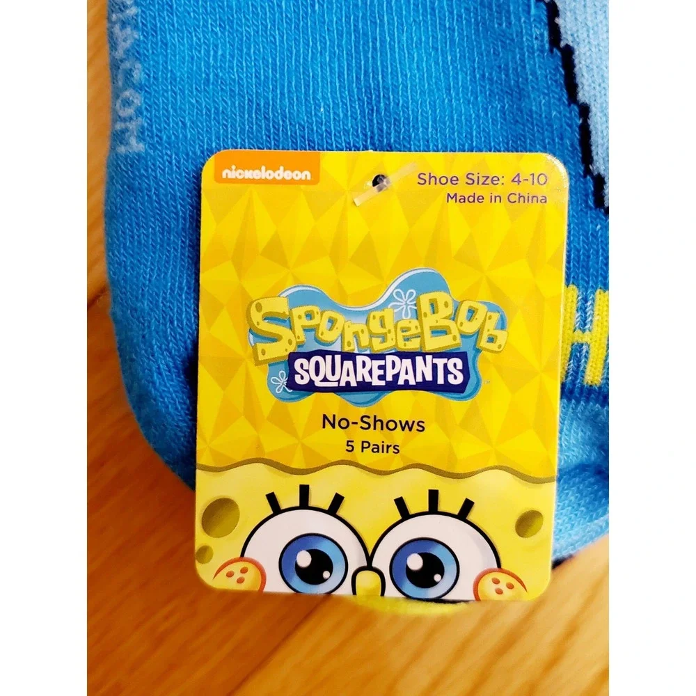 SpongeBob SquarePants Hanukkah No Show Socks 5 Pairs New‎ Kidcore